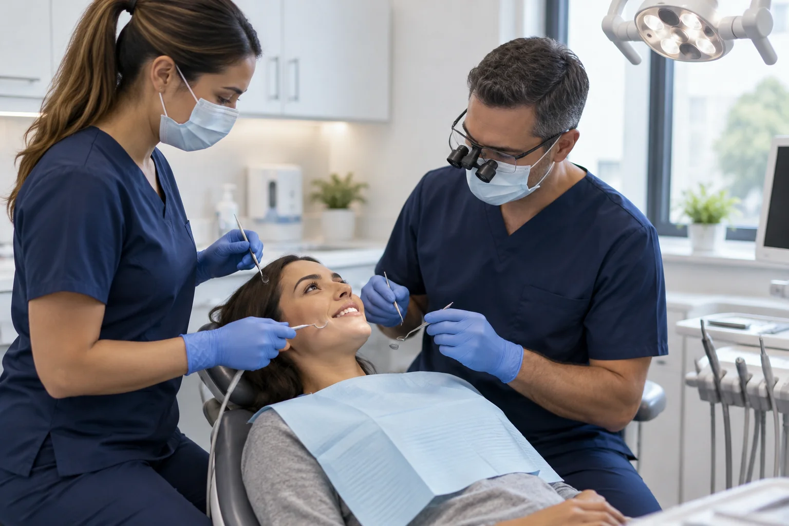 Dental clinicians and billing specialists reviewing the specialty-specific revenue workflow