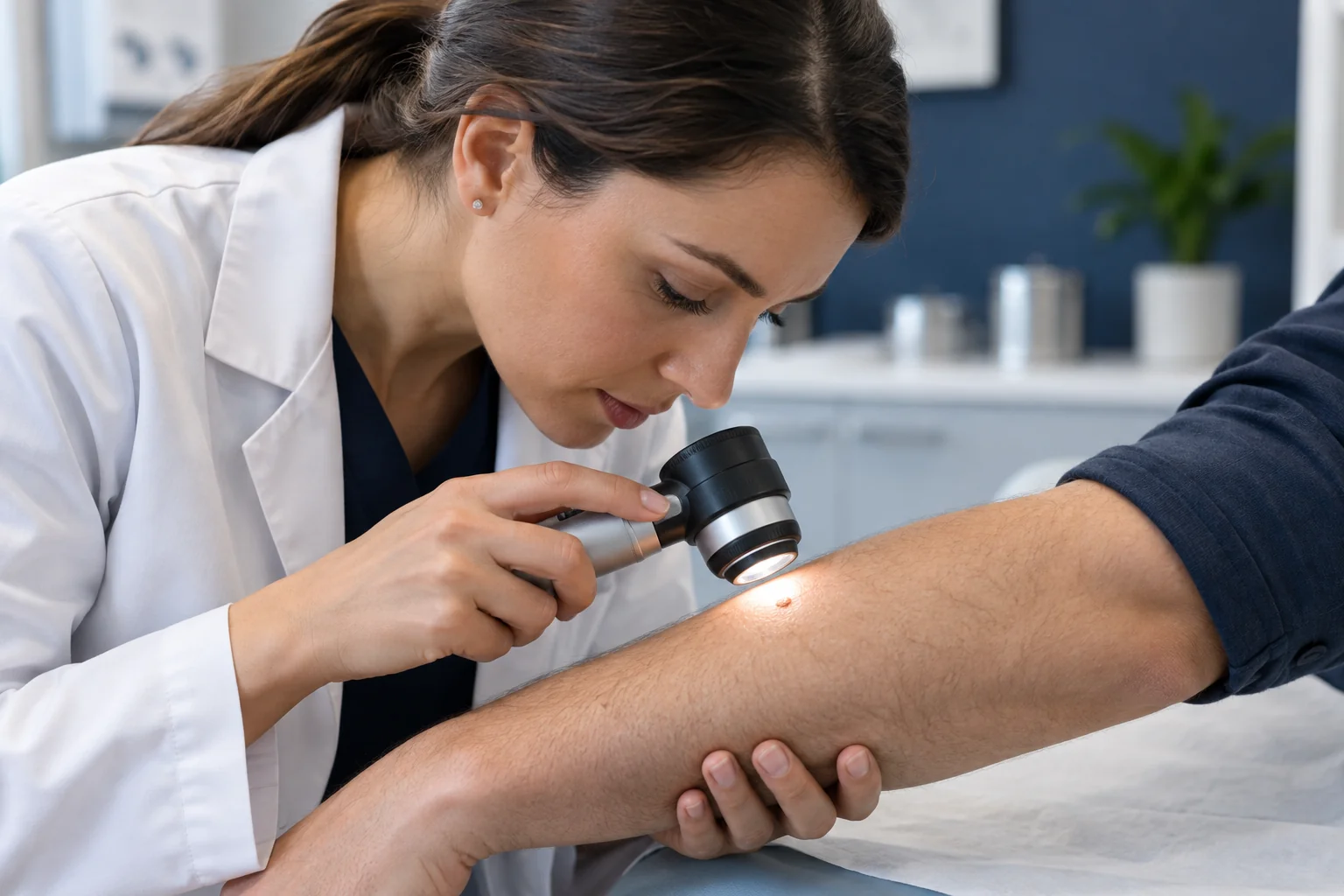 Dermatology clinicians and billing specialists reviewing the specialty-specific revenue workflow