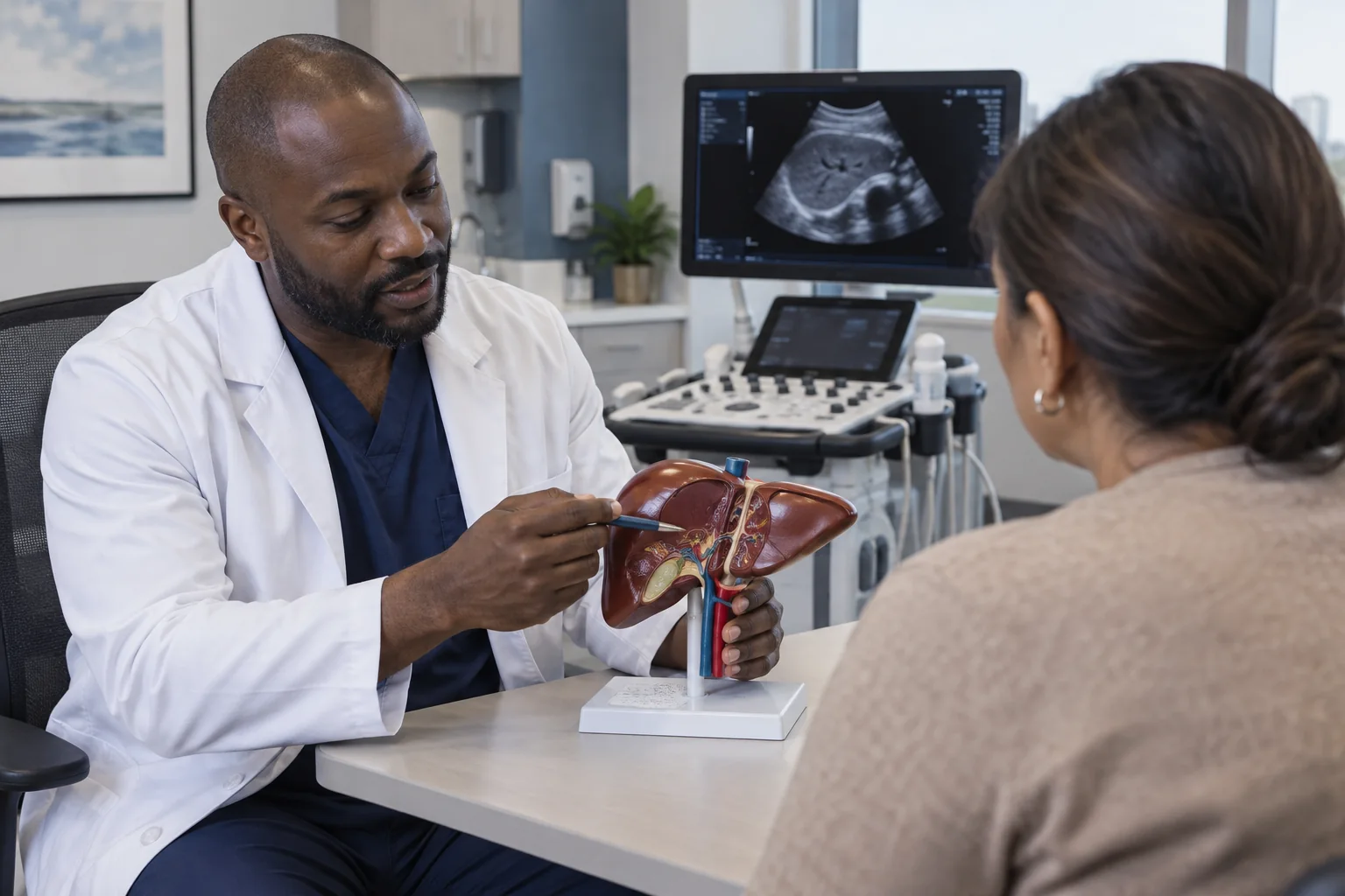 Hepatology clinical care illustration