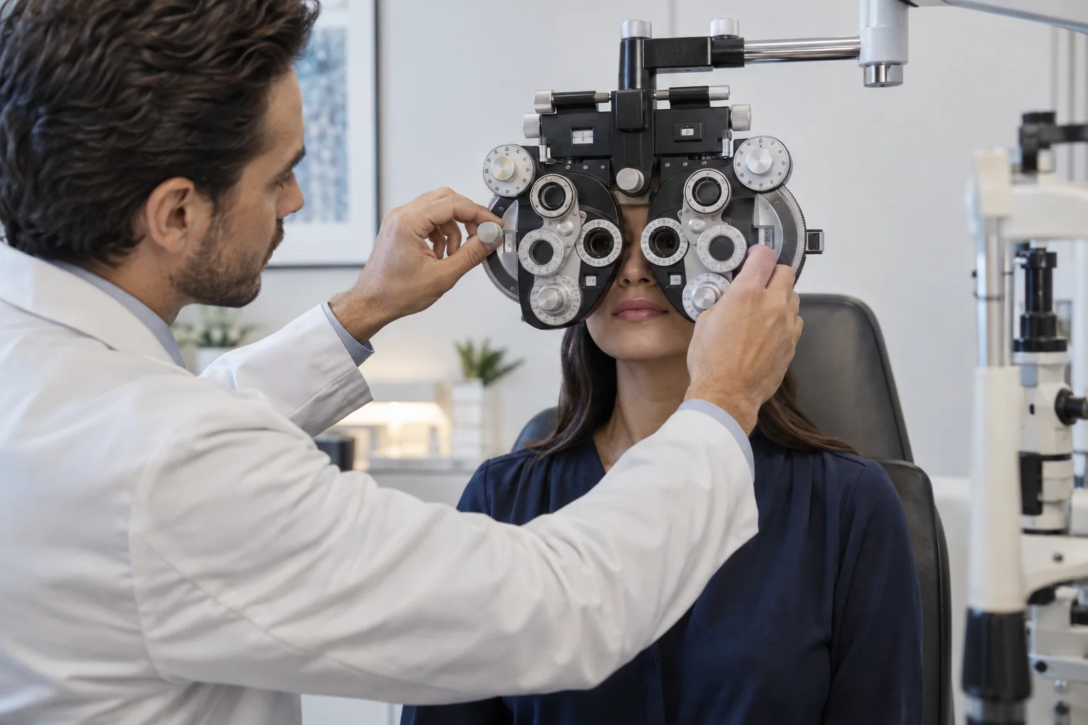 Optometry clinical care illustration